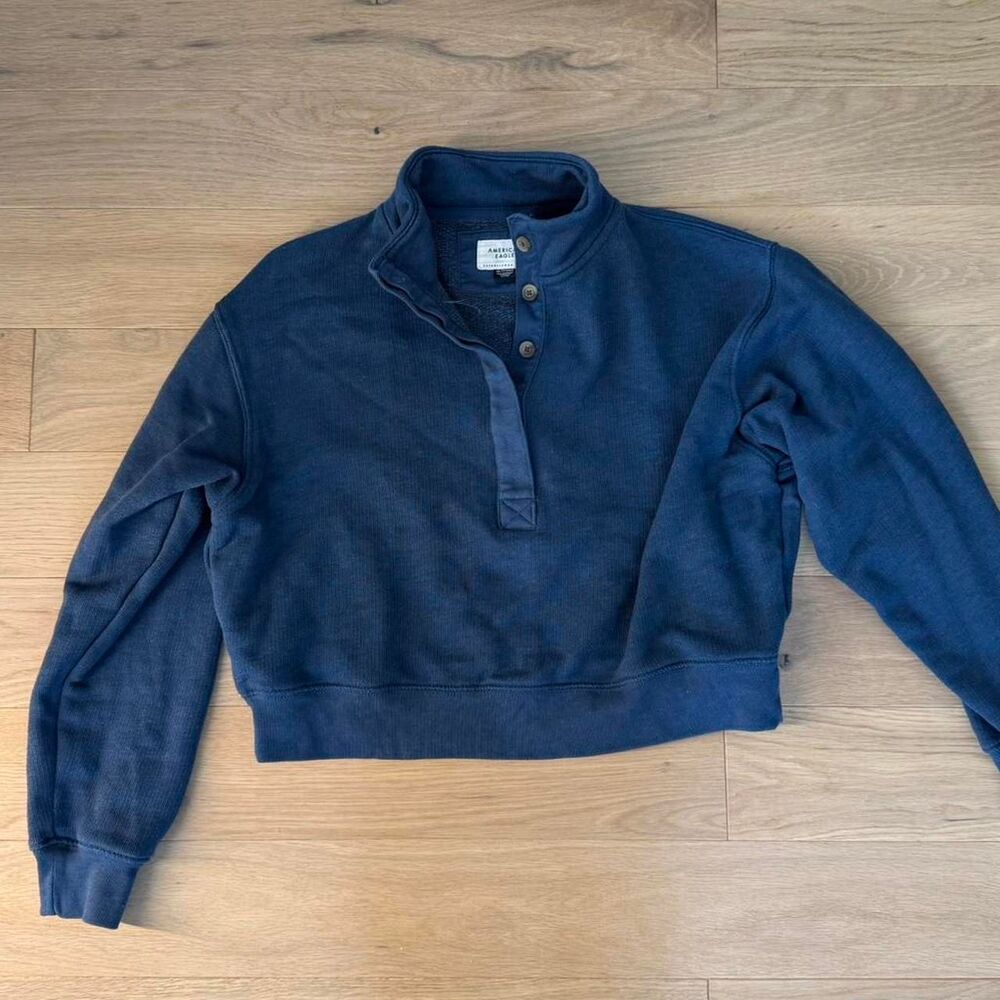 American Eagle Vintage Inspired Granola Hiking 90s Gorpcore Quarter Sweatshirt